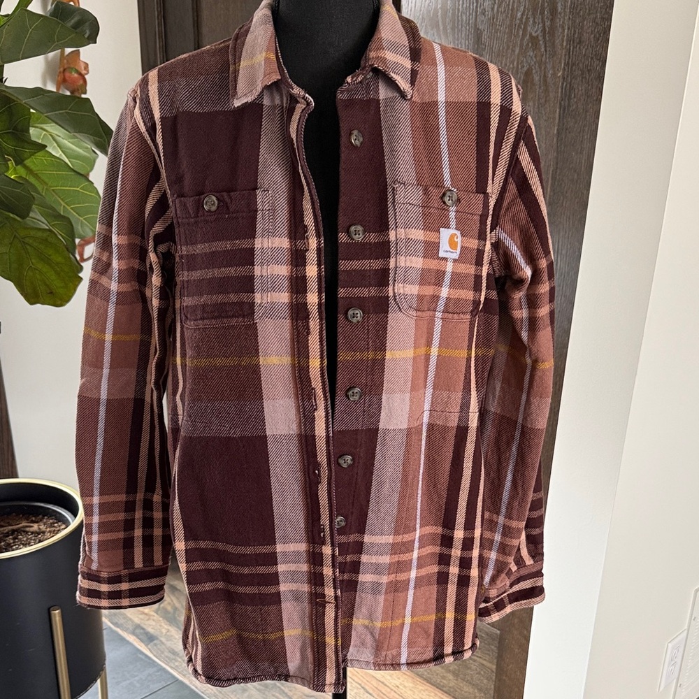 Carhartt Women’s Twill Loose Fit Plaid Shirt Jacket - Blackberry